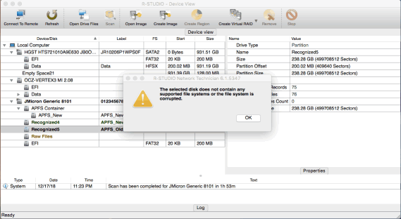 Attempt to open the old APFS disk