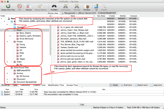 Verlorene Dateien auf der gescannten neuen APFS-Festplatte