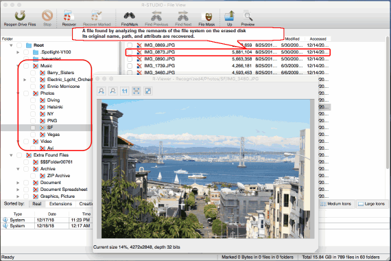 Lost files form the erased file system