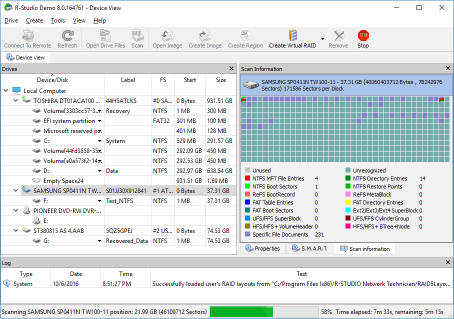 Disk scan in progress