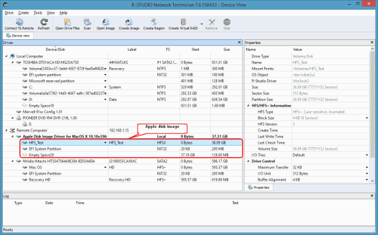 Apple Disk Image in R-Studio für Windows