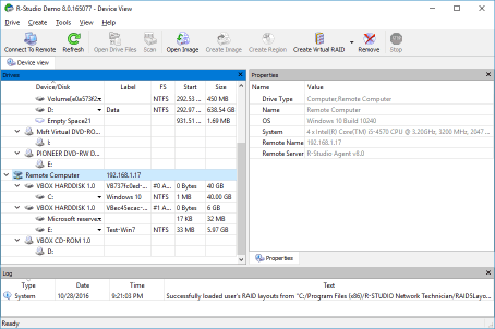 Remote computer's disks in R-Studio