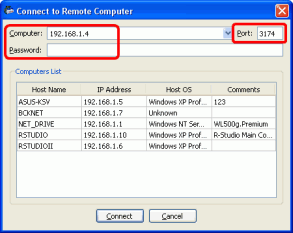 Connect to Remote Dialog Box