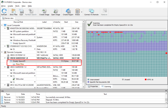 Результаты сканирования