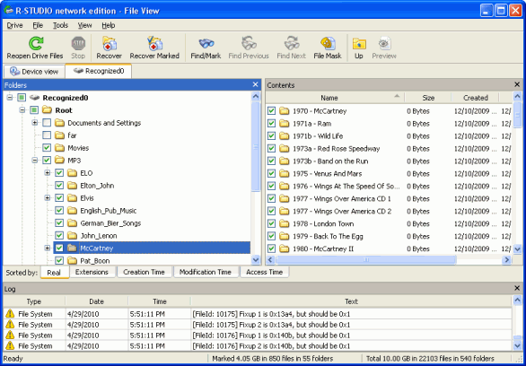 Estrutura de pastas/arquivos no computador remoto