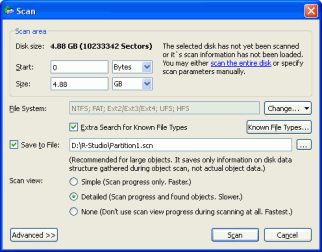 Scan Dialog Box