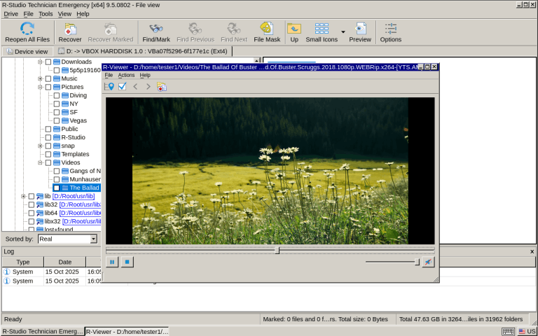Preview of a video file