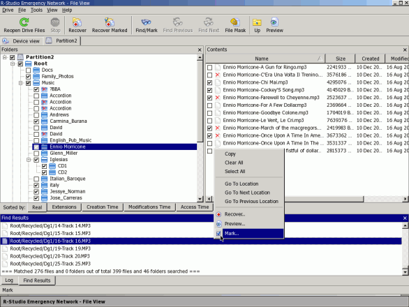 Find Results panel