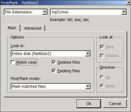 Find/Mark dialog box