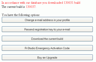 Registered User's console