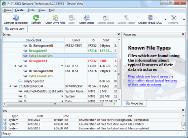 Figure 5 : Fichiers récupérés en utilisant la recherche des types de fichiers connus (fichiers extra trouvés) qui sont trouvés en dehors d'un disque logique