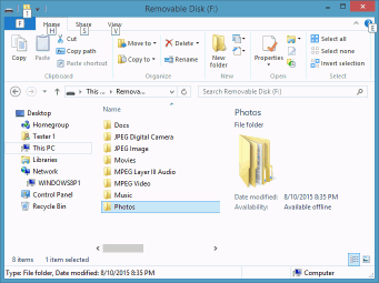 Disk with recovered files