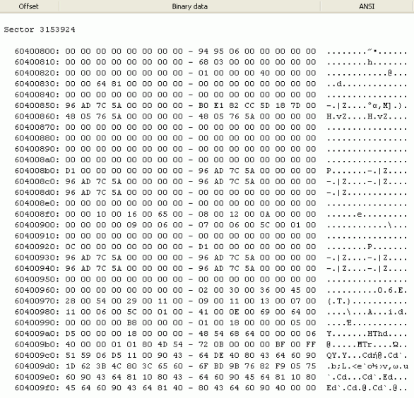 Finding RAID parameters: Parity sector