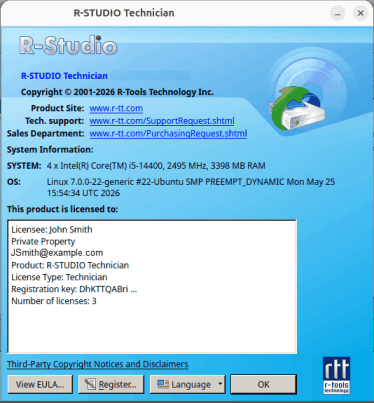 Registration information