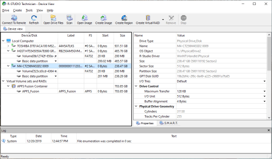 R-Studio Technician 메인 패널