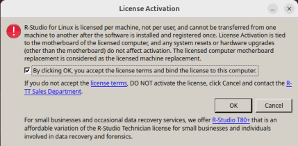 License Activation window