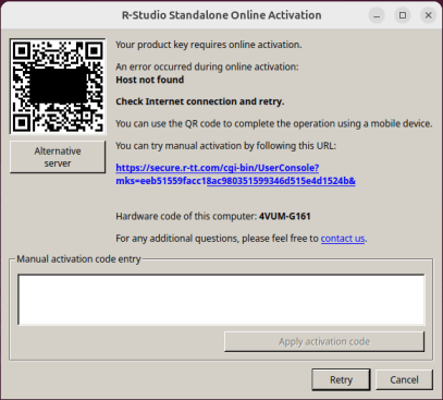 Online Activation dialog box