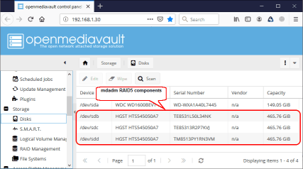 mdadm RAID5-componenten