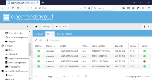 A failed disk in the RAID5