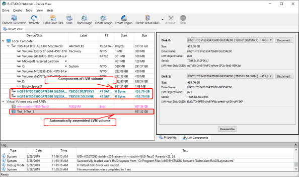 LVM2 volume and its components in R-Studio