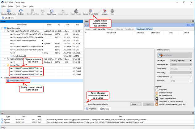 Creazione di un RAID virtuale complesso, passaggio 1