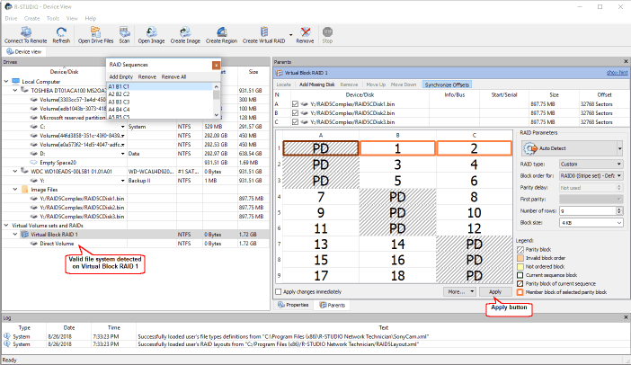 Creating a complex virtual RAID, Step 4