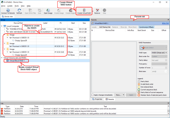 Creazione di un RAID virtuale, passaggio 1