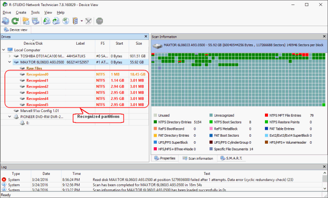 Disk Scan Results