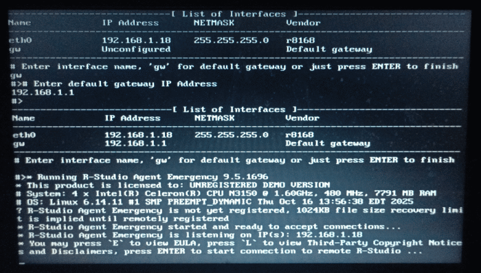 R-Studio Agent Emergency: ready for incoming connections