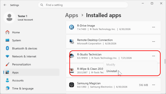 Uninstall R-Studio