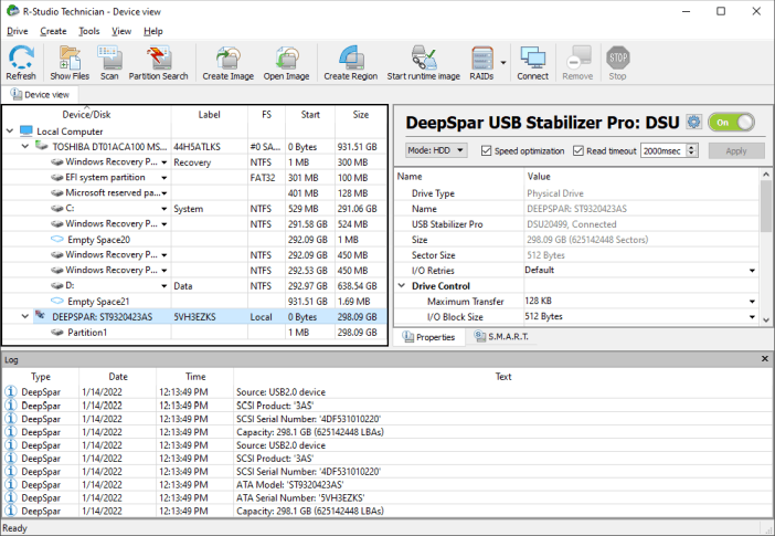 Stabilizzatore USB DeepSpar e R-Studio Technician