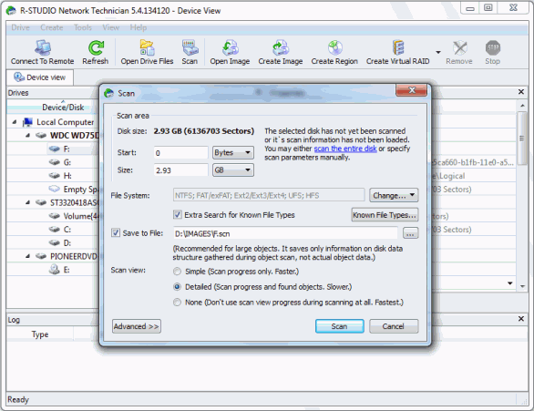 Unformat Disk and RAID Recovery: Disc scan 2