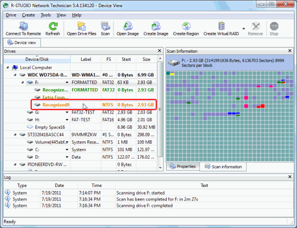 Unformat Disk and RAID Recovery: Disc scan 4