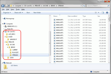 Recuperación de vídeo HD desde tarjetas SD: estructura de archivos de una tarjeta de memoria AVCHD