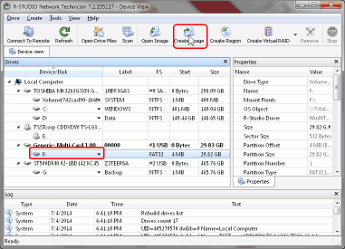 Récupération de vidéo HD à partir de cartes SD : Sélectionnez une carte mémoire et créez une image de disque