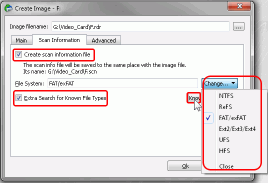 SDカードからのHD動画復元：イメージ作成-情報のスキャン