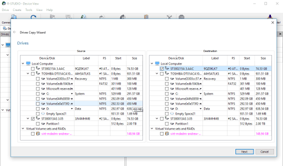 Software di recupero file: copia avanzata di oggetti