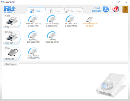 File Recovery Software: R-Undelete Main panel