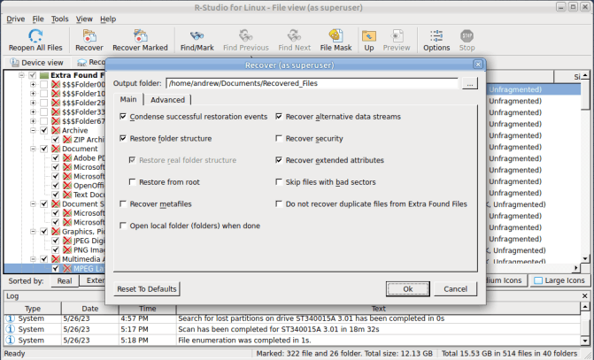 Recovery parameters