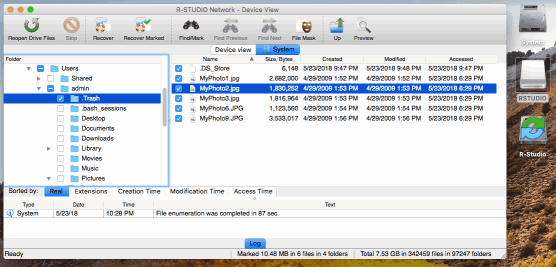 File sul disco di sistema del Mac