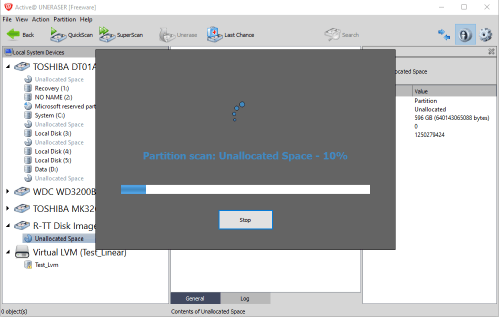 Progresso do QuickScan.