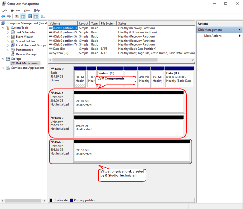 Objeto virtual criado por R-Studio Technician