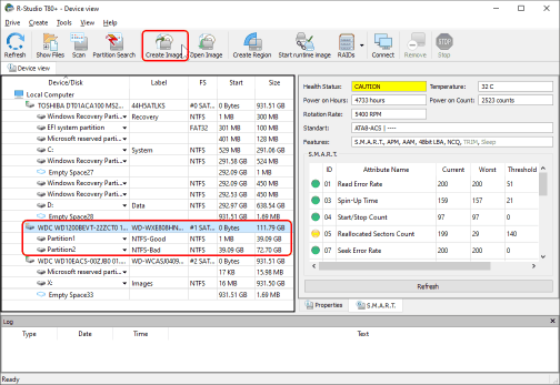 Hard drive for multi-pass imaging