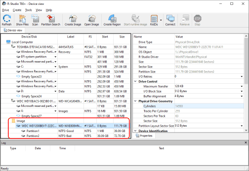 Imagen de varias pasadas en R-Studio