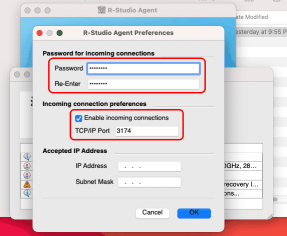 Configurazione di R-Studio Agent per Mac