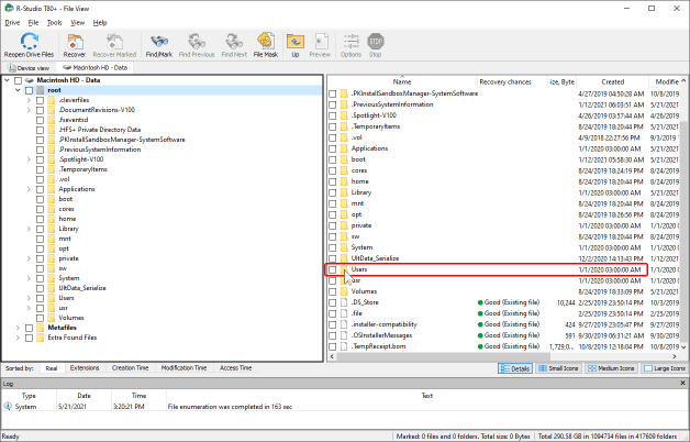 Files and folders on Mac Mini