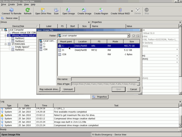 Notfall-Datenwiederherstellung: Speicherort des Abbilds