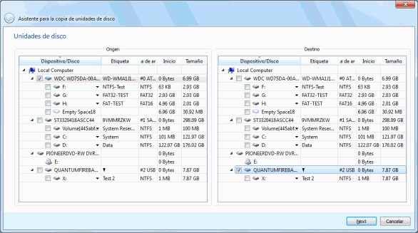 Software para la recuperación de archivos: Copia de objetos avanzada