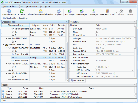 Software para la recuperación de archivos: Recuperación de datos a través de la red.