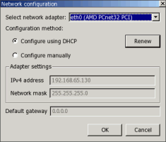 Recuperación de archivos de emergencia: Configuración automática de la red